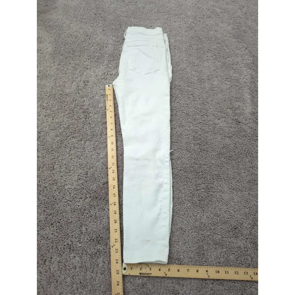 Free‎ People Jeans Womens 29 White Mid Rise Skinny Distressed Stretch Casual